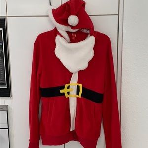 Santa zip-up hoodie sweatshirt, size small